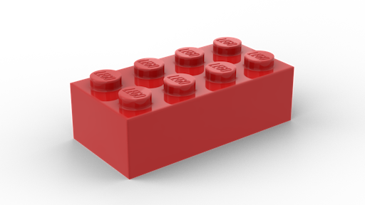 side view of a red LEGO brick
